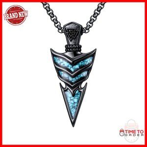 Viking Pendant Necklace 925 Sterling Silver Punk Jewelry Gift for Men Women
